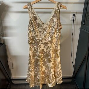 Marina A-line Gold Dress